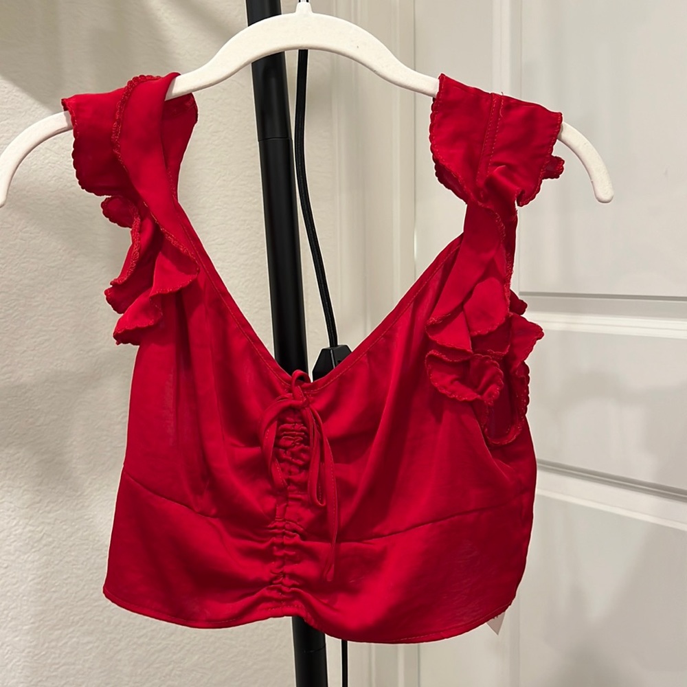 Free People crop red top, size small